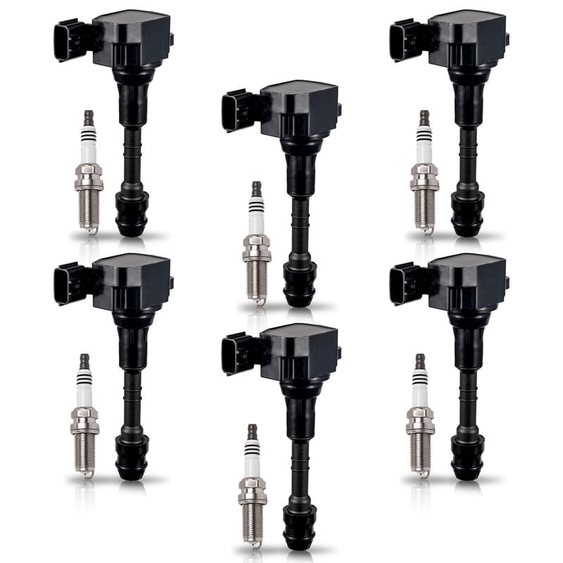 Set of 6 ISA Ignition Coil Pack and Iridium Spark Plug 3.5 V6 For Nissan Altima Maxima Pathfinder Frontier Quest Infiniti I35 G35 FX35 QX4 2002 2003 2004 2005 2006 2007 2008 Replacement for UF349 450