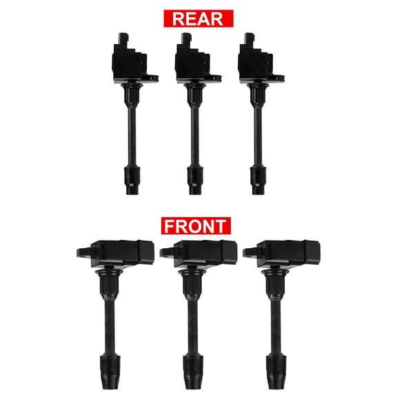 Set of 6 ISA Ignition Coils Front & Rear for 2000-2001 Nissan Maxima and Infiniti I30 3.0L Replacement for UF348 UF363 C1266 C1267