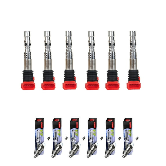 Set of 6 ISA Ignition Coils and 6 Denso Spark Plugs Compatible with 2003-2005 Audi A4 Cabriolet 3.0L V6 Naturally Aspirated Replacement for UF483