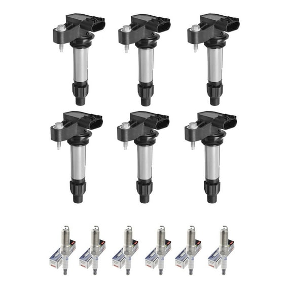 Set of 6 ISA Ignition Coils and 6 Denso Spark Plugs Compatible with 2006-2009 Chevrolet Malibu & 2007-2009 Cadillac SRX UF569