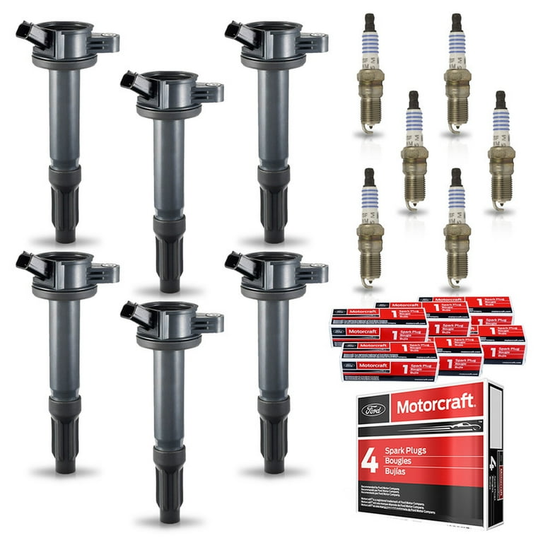 Set of 6 ISA Ignition Coils and 6 Motorcraft Spark Plugs UF486