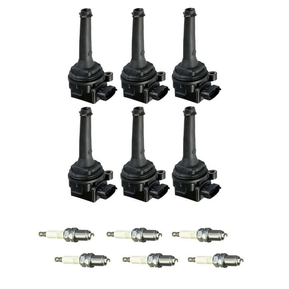 Set of 6 ISA Ignition Coils and 6 NGK Spark Plugs Compatible with 1999-2002 Volvo V70 Base 2.4L V6 Replacement for UF341