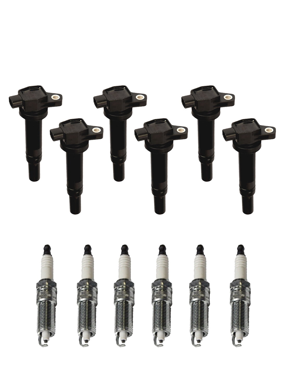 Set of 6 ISA Ignition Coils and 6 NGK Spark Plugs Compatible with 2007-2010 Kia Magentis 2.7L V6 2656cc Replacement for UF558