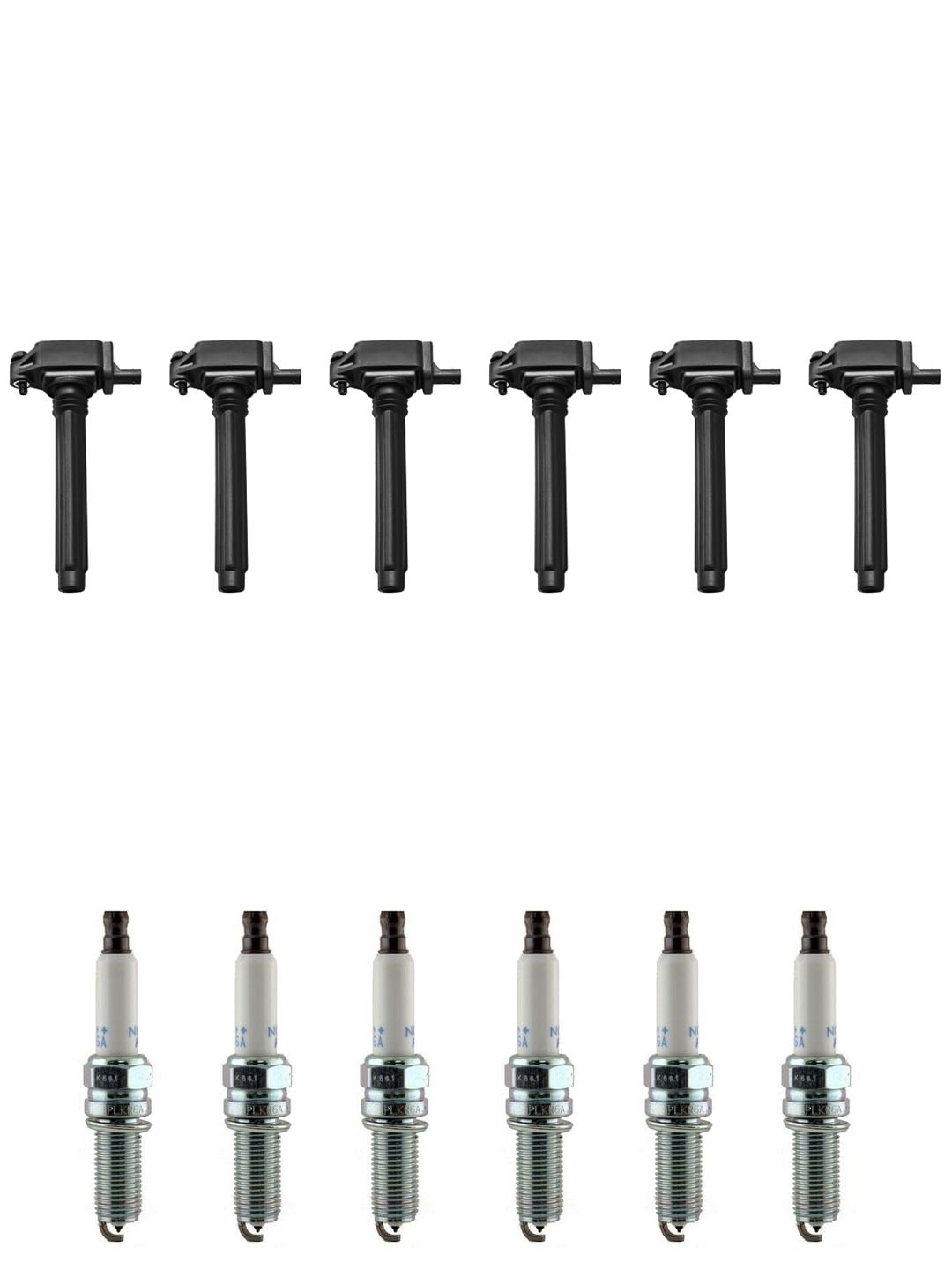 Set of 6 ISA Ignition Coils and 6 NGK Spark Plugs Compatible with 2016