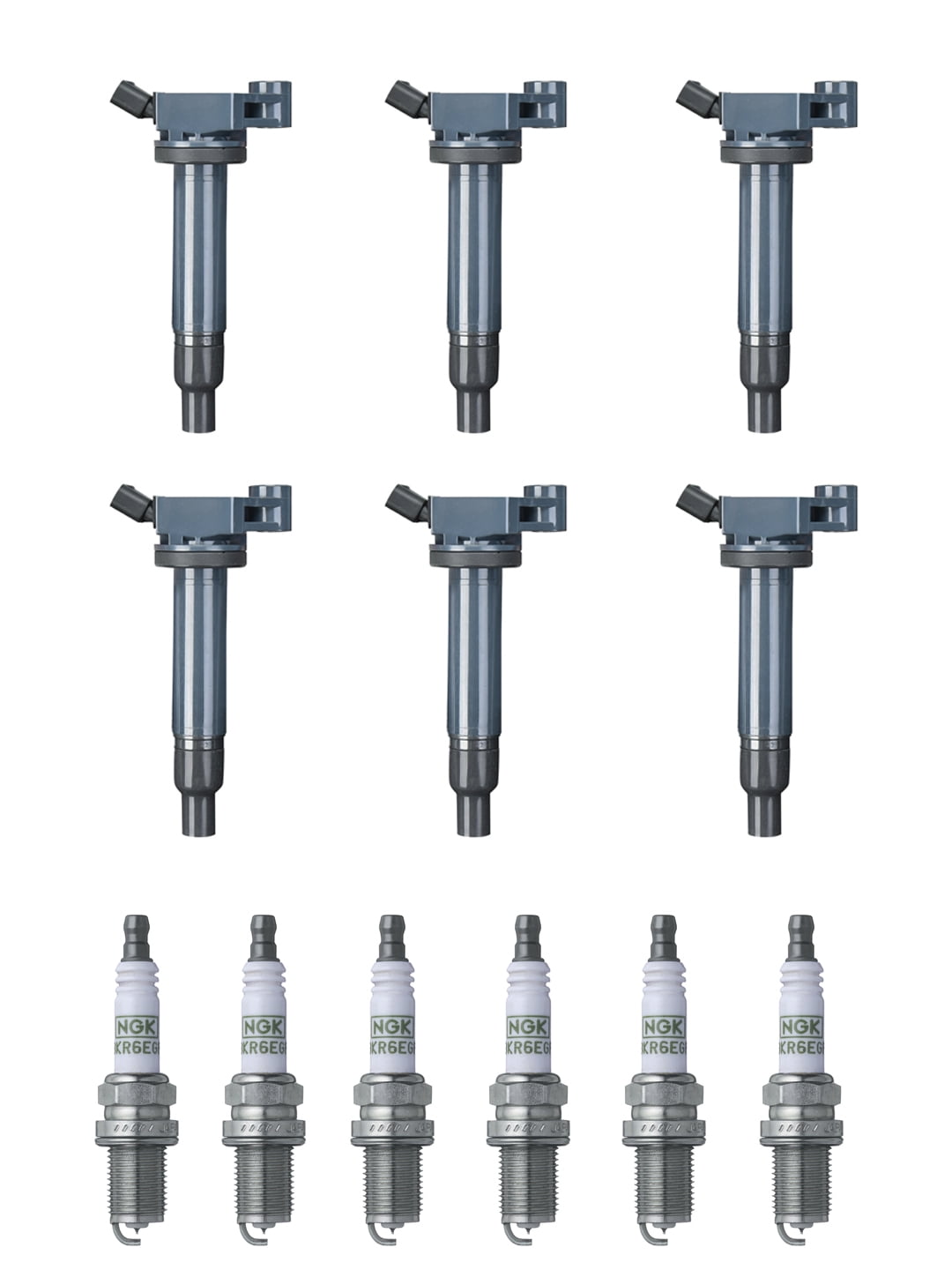 Set of 6 ISA Ignition Coils and 6 NGK Spark Plugs for 19992006 Toyota