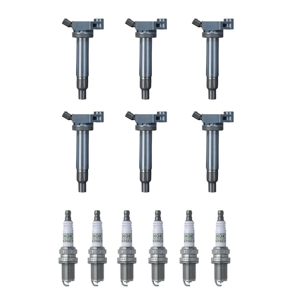 Set of 6 ISA Ignition Coils and 6 Spark Plugs Compatible with 2001-2003 Toyota Sienna 3.0L V6 2995cc -ci Replacement for UF267