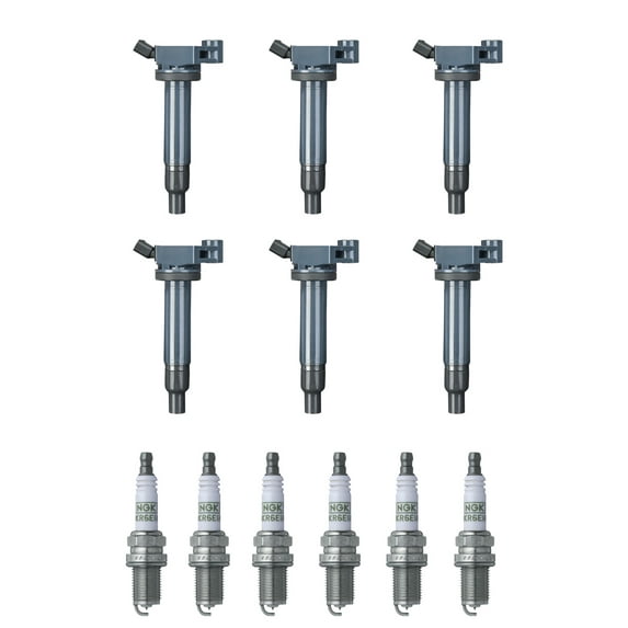 Set of 6 ISA Ignition Coils and 6 Spark Plugs Compatible with 2001-2004 Toyota Highlander 3.0L V6 2995cc -ci Replacement for UF267