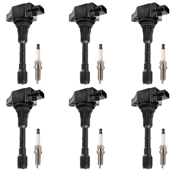 Set of 6 ISA Ignition Coils and 6 Spark Plugs Compatible with 2007-2017 Nissan Altima 2009-2020 Maxima 2009-2020 Murano 3.5L Replacement for UF550