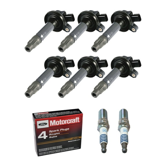 Set of 6 ISA Ignition Coils and 6 Spark Plugs Compatible with 2011-16 Ford Explorer V6 3.5L (excluding Turbo Models) Replacement for UF553