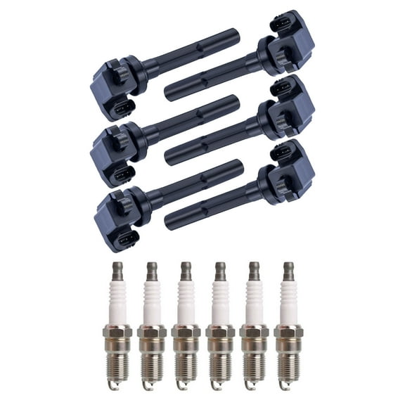 Set of 6 ISA Ignition Coils and 6 Spark Plugs Compatible with Acura SLX 1996-1997 3.2L V6 3165cc -ci  Replacement for UF171