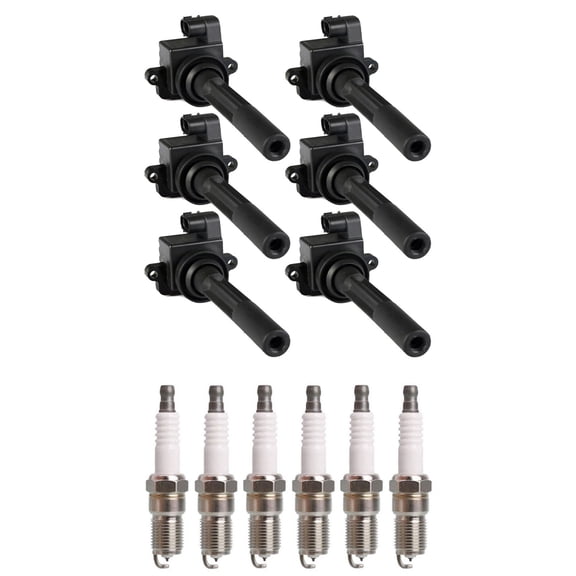 Set of 6 ISA Ignition Coils and 6 Spark Plugs Compatible with Acura SLX 1998-1999 3.5L V6 3494cc -ci Replacement for UF245