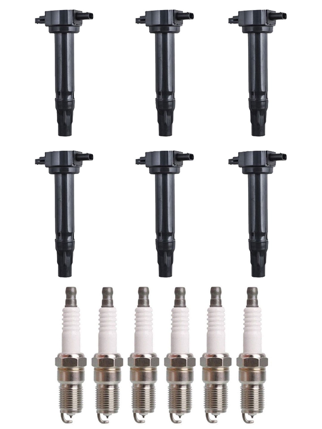 Set of 6 ISA Ignition Coils and 6 Spark Plugs Compatible with Chrysler