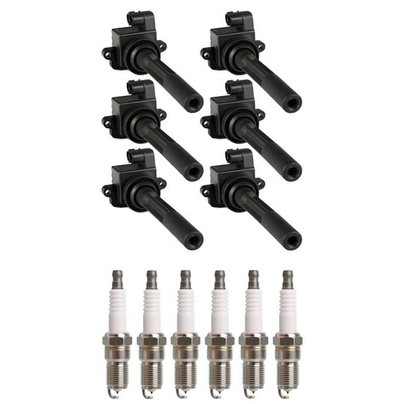 Set of 6 ISA Ignition Coils and 6 Spark Plugs Compatible with Honda Passport 1998-1999 3.2L V6 3165cc -ci Replacement for UF245