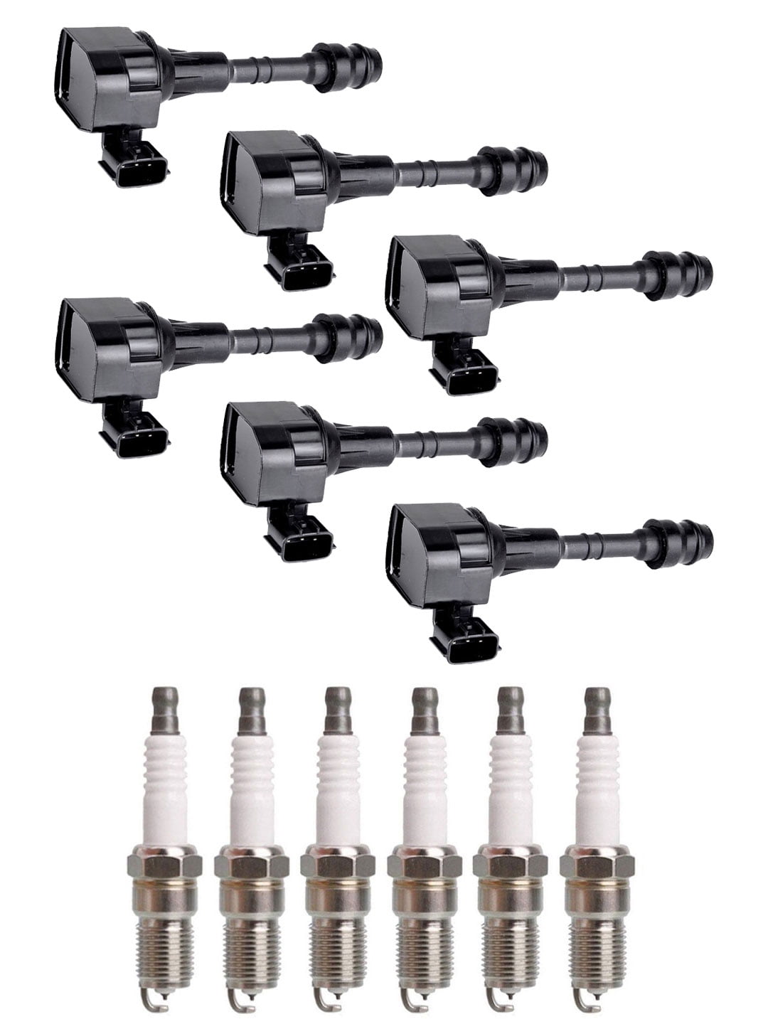 Set of 6 ISA Ignition Coils and 6 Spark Plugs Compatible with Nissan Maxima 2004 SL Premium Sedan 4-Door 3.5L 3498CC V6  Replacement for UF349