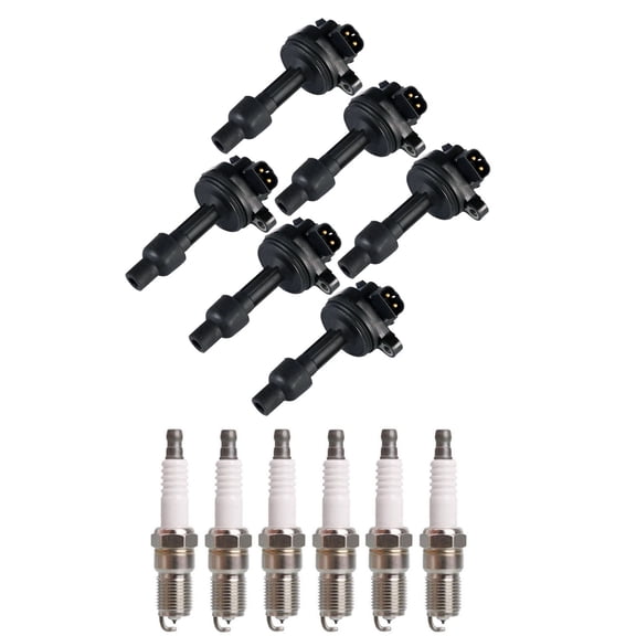 Set of 6 ISA Ignition Coils and 6 Spark Plugs Compatible with Volvo 960 1992-1997 2.9L L6 2922cc -ci Replacement for UF167