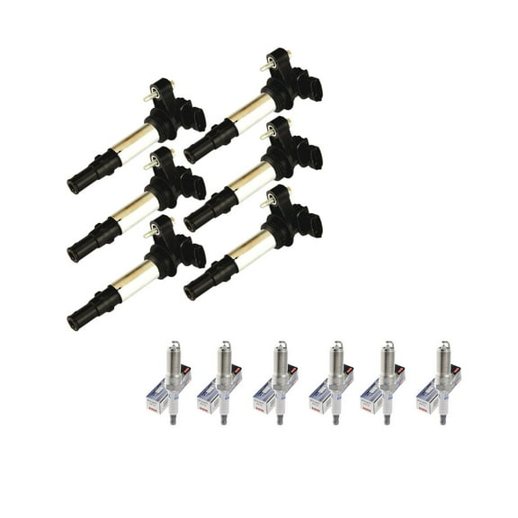 Set of 6 ISA Ignition Coils and Denso Spark Plugs Compatible with 2004-2009 Buick Enclave Cadillac CTS STS GMC Acadia UF375