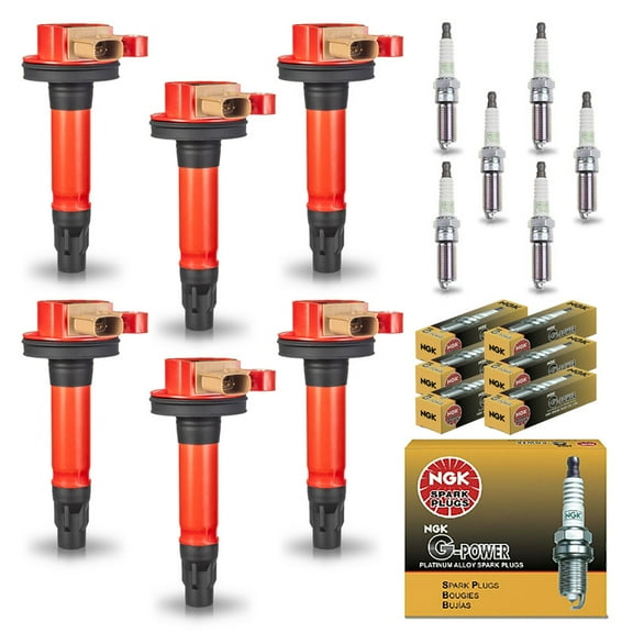 Set of 6 Energy ISA Ignition Coils and NGK Platinum Spark Plugs Compatible with 2013-2016 Ford Taurus 3.5L V6 Replacement for UF646 94372