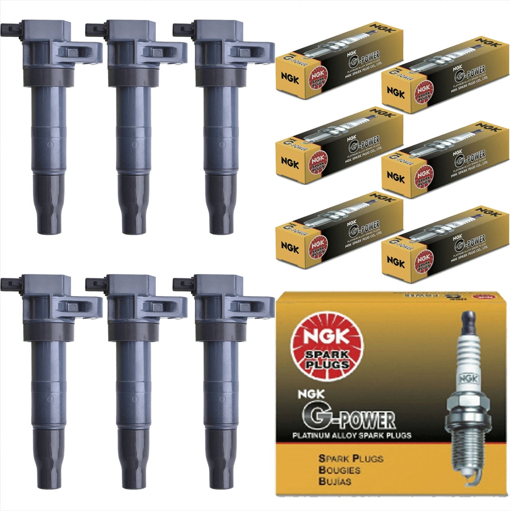 Set of 6 ISA Ignition Coils and NGK Spark Plugs Compatible with 2011-2018 Kia Sorento 3.5L V6 2012-2016 Hyundai Genesis 3.8L V6 Replacement for UF546
