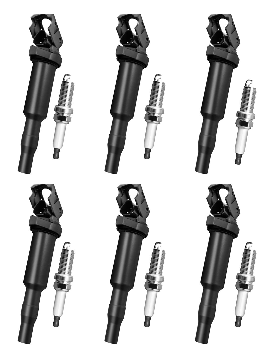 Set of 6 ISA Ignition Coils anf 6 ISA Spark Plugs Compatible with 2010 ...