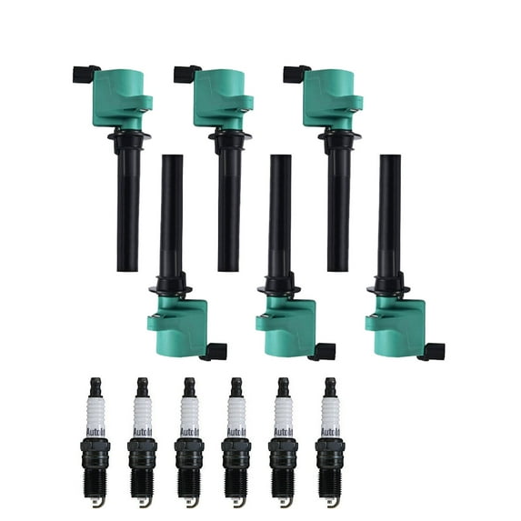 Set of 6 ISA Professional Ignition Coils and 6Spark Plugs Compatible with 2003-2008 Mazda 6 S Sedan 4-Door 3.0L Replacement for FD502