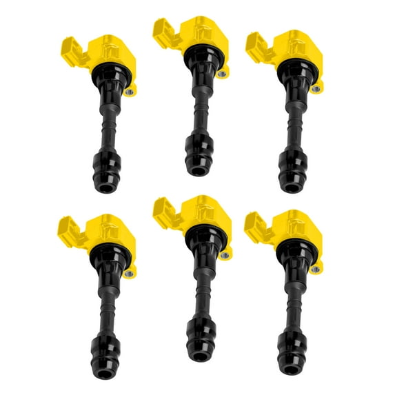Set of 6 ISA Yellow Ignition Coils Compatible with 2014-2019 Nissan NV3500 4.0L Replacement for UF349