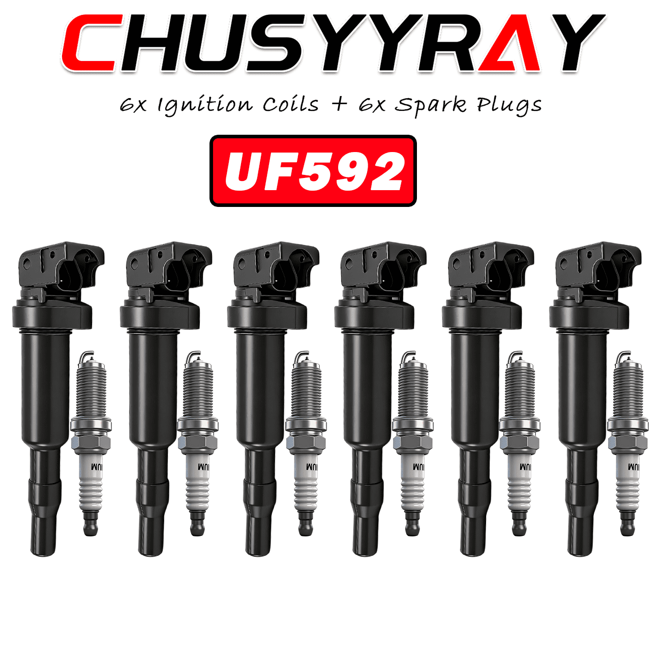 6 For 3.0L BMW 128i 328i 528i X3 X5 Z4 10-12 Ignition Coil & Iridium Spark Plug