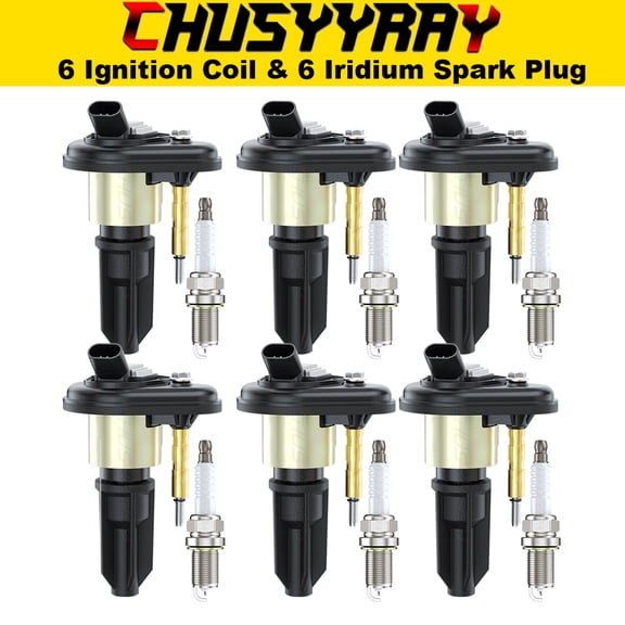 Set of 6 Ignition Coils Iridium Spark Plugs UF303 for Isuzu Ascender 4.2L L6 2008