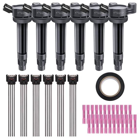 Set of 6 Ignition Coils & Pigtail Wiring for Toyota Camry Sienna Highlander Solara Lexus ES330 RX330 RX400H 3.3L V6