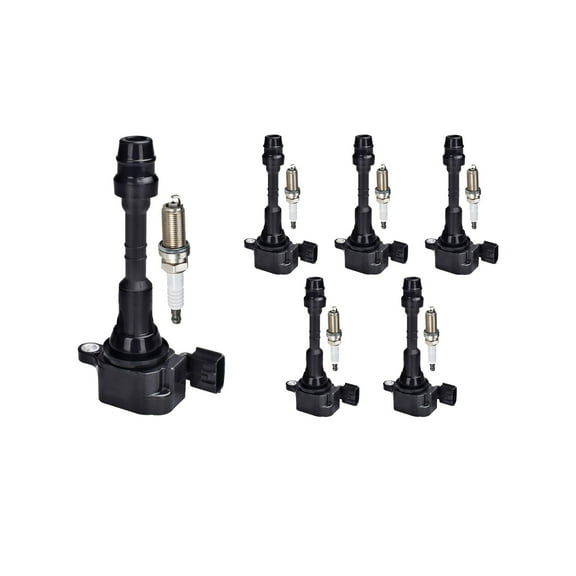Set of 6 Ignition Coils and 6 ISA Spark Plugs Compatible with 2005, 2006 Nissan Frontier 4.0L Replacement for UF349