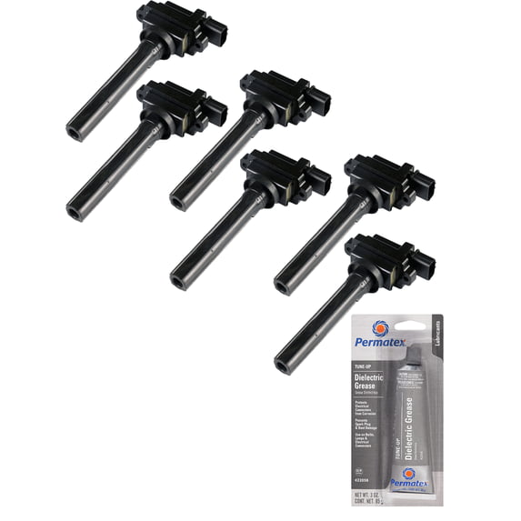 Set of 6 Ignition Coils and Permatex 22058 Dielectric Tune-Up Grease Compatible with 1998 Suzuki Sidekick 1.8L L4 1840cc -ci Replacement for UF237