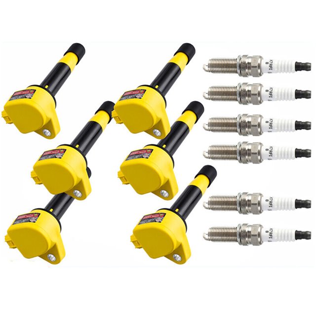 Set of 6 Ignition Coils and Spark Plug for onda Odyssey Accord Acura RL