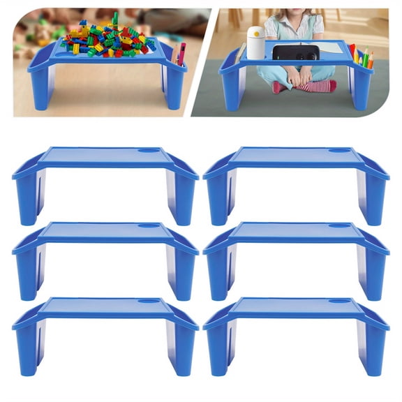 Set of 6 Lap Desks, Perfect for Enjoying Meals in Bed, Writing, Or Gaming on The Couch, Featuring a Blue Design