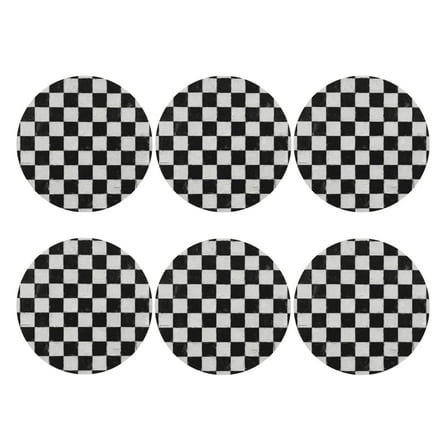 Set of 6 Leather Checkerboard Coasters Drinks Coaster