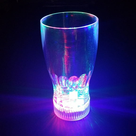 Set of 6 Light up LED Blinking Light 20 oz Soda/Beer Glass