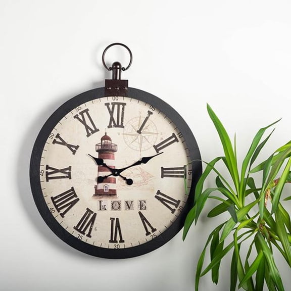 Set of 6 Love And Lighthouses Wall Clock