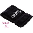 thumbnail image 1 of Set of 6 Makeup Remover washcloth. Turkish Cotton Perfect for Makeup Bag! 13x13 inches - Black, 1 of 1