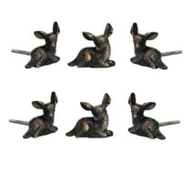 Set of 6 Metal Deer Knob Animal Cabinet Knobs by Perilla Home
