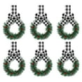thumbnail image 1 of Set of 6 Mini Christmas Wreaths with Red Bows and Berries, Festive Decor for Windows, Doors and Holiday Season Decorations - B, 1 of 3