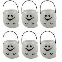 Set of 6 Mini Halloween Pumpkin Candy Buckets – Plastic Trick or Treat Pails for Kids Candy, Party Favors & Holiday Decor