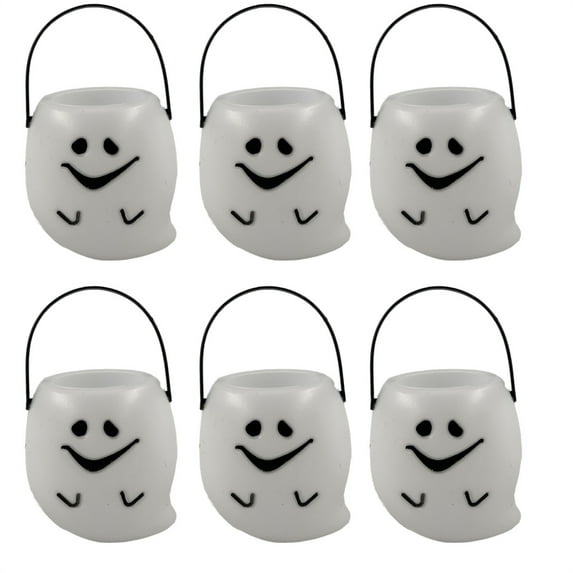 Set of 6 Mini Halloween Pumpkin Candy Buckets – Plastic Trick or Treat Pails for Kids Candy, Party Favors & Holiday Decor