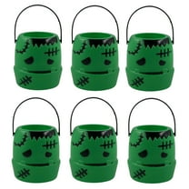 Set of 6 Mini Halloween Pumpkin Candy Buckets – Plastic Trick or Treat Pails for Kids Candy, Party Favors & Holiday Decor
