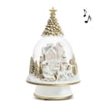 thumbnail image 1 of Set of 6 Musical Christmas Village On A Pedestal Snow Globe, 1 of 2