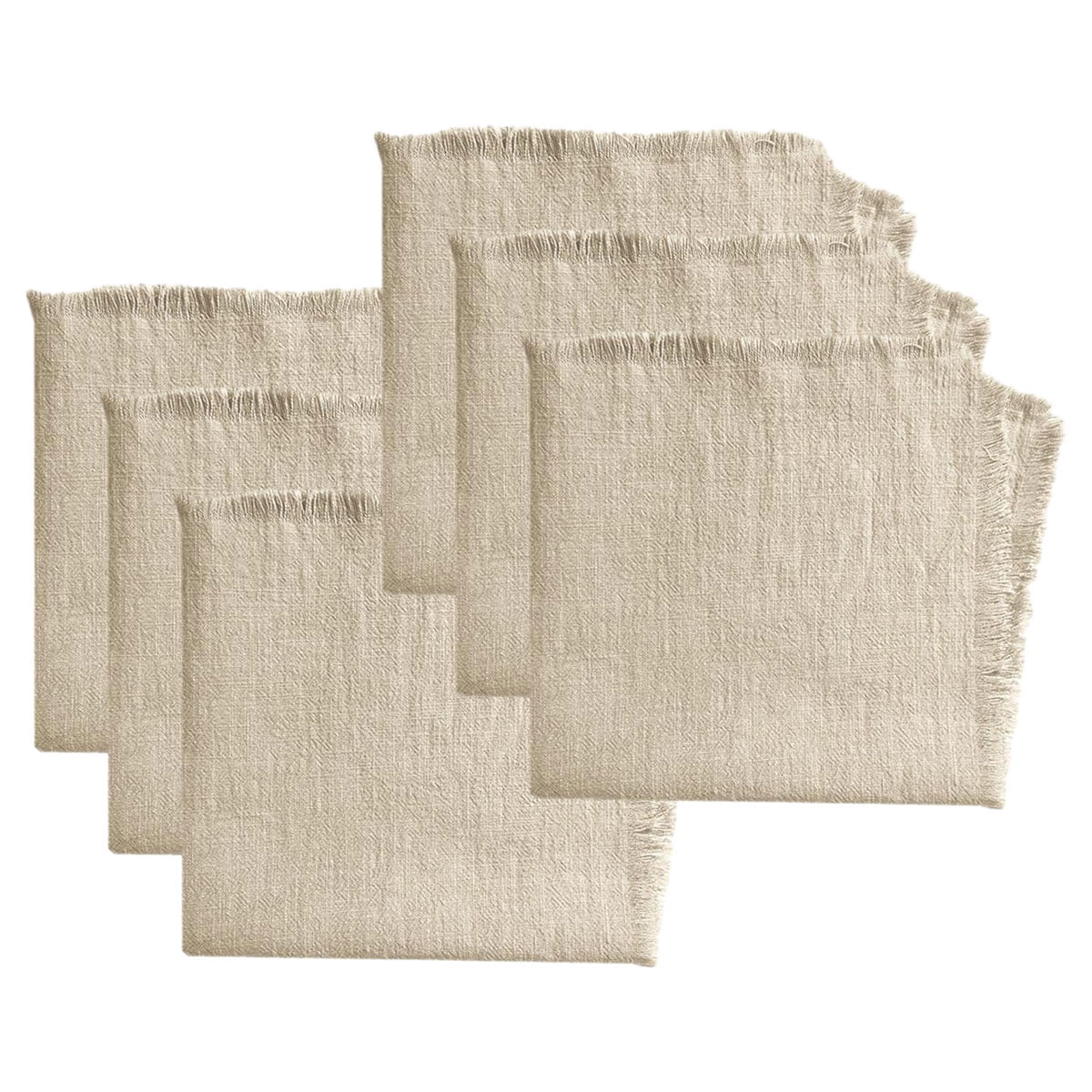 Set of 6 Napkins Bulk 45x45cm Cotton Linen Dinner Napkins Rustic