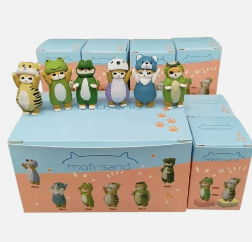 (Set of 6) New Mofusand Frog Tiger Figure Anime Cartoon Blind Box