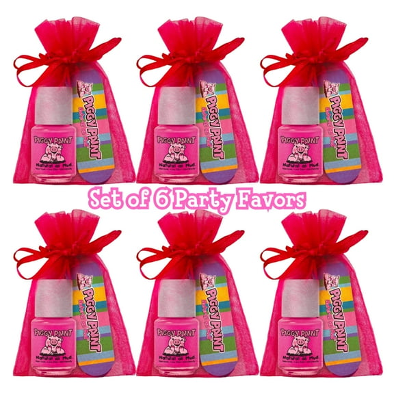Set of 6 Party Favors - Piggy Paint Kids Safe Nail Polish