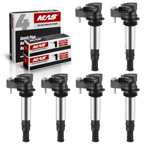 Set of 6 Pcs UF375 Ignition Coil & 6509 Spark Plug Kits for Buick Allure Enclave CTS STS SRX Saturn