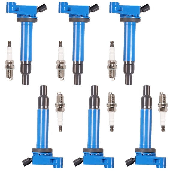 Set of 6 Performance ISA Ignition Coil and Platinum Spark Plugs Compatible with 1999-2003 Lexus RX300 3.0L V6 Replacement for UF267