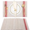 thumbnail image 1 of Set of 6 Placemats, Table Mats Indoor Placemats Washable PVC Non-Slip Heatproof Woven Placemats for Dining Table Fabric Place Mat, 1 of 7