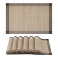 thumbnail image 1 of Set of 6 Plastic Placemats for Dining Table Decor Indoor Outdoor Washable Kitchen Table Mat Coffee 17.7*11.8inch, 1 of 6
