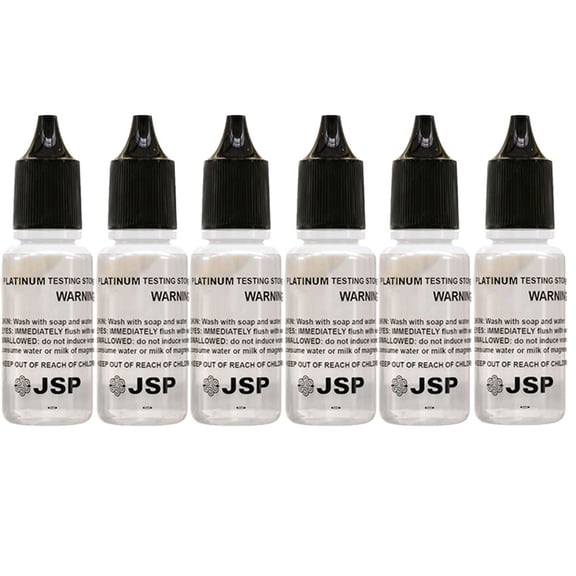 Set of 6 Platinum & Palladium Jewelry Test Testing Solution Tester Test Metal